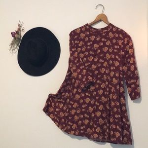 Burgundy flower dress